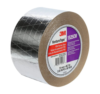 3M™ Venture Tape™ Aluminum Foil Tape 1520CW – 72 mm × 45.7 m, 16 Rolls/Case