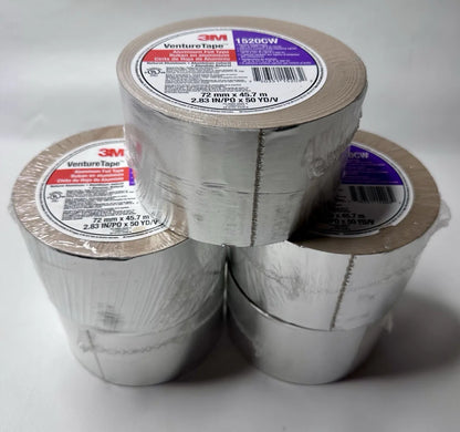 3M™ Venture Tape™ Aluminum Foil Tape 1520CW – 72 mm × 45.7 m, 16 Rolls/Case