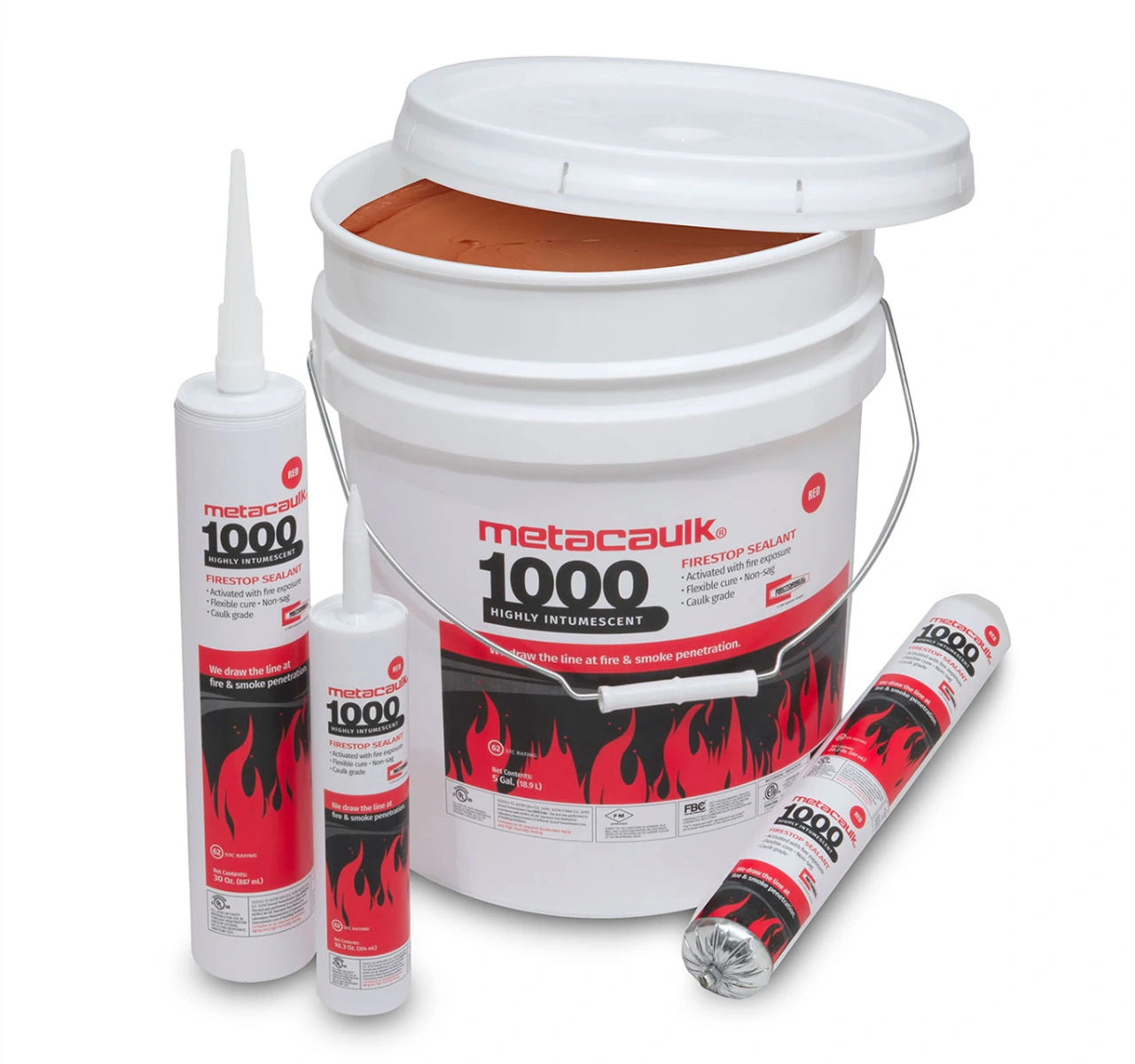 RectorSeal Metacaulk® 1000 Intumescent Firestop Sealant – Red, 10.3 oz Cartridge